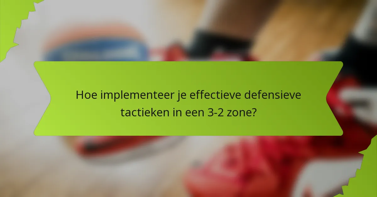 Hoe implementeer je effectieve defensieve tactieken in een 3-2 zone?